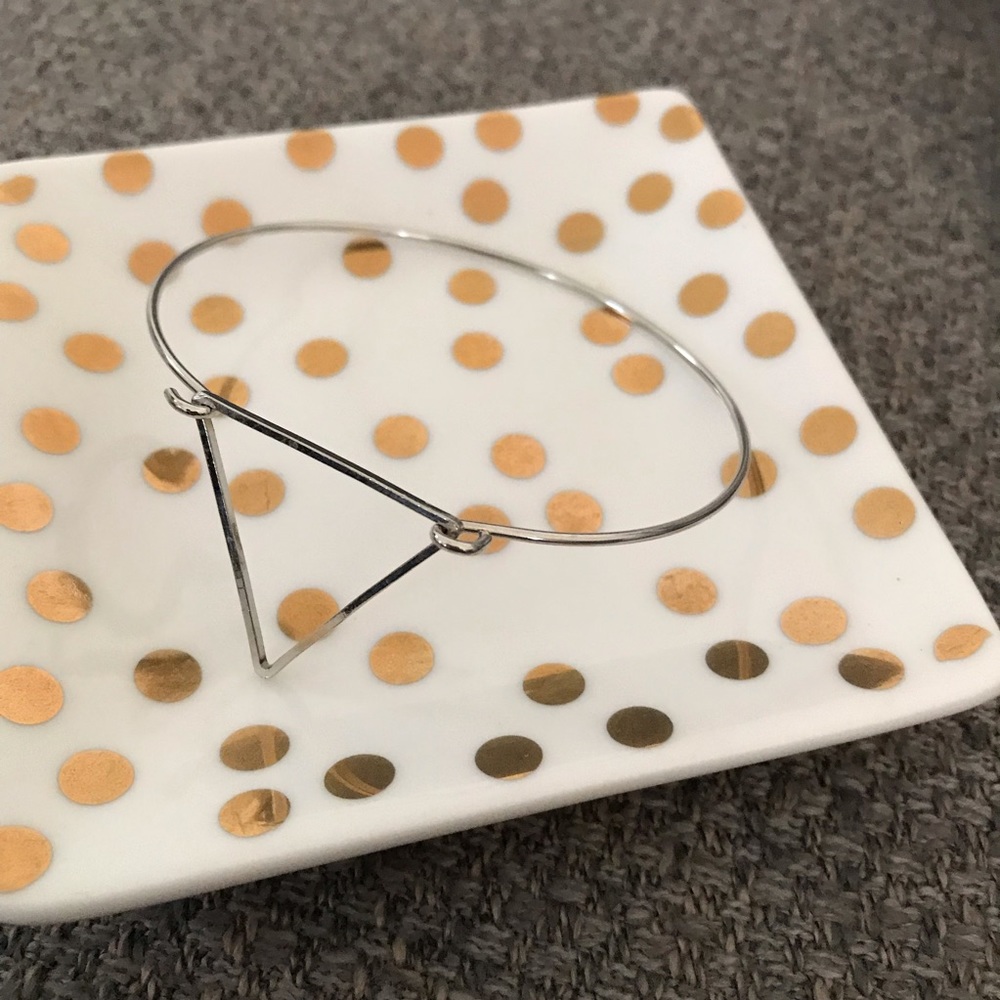 Silver Geometric Bangle Bracelet